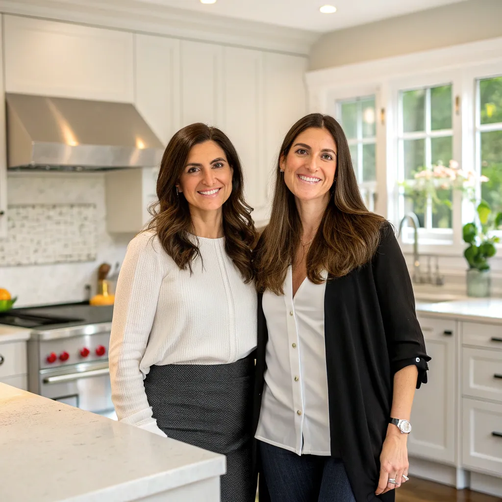 Founders Stephanie and Elena Tavronis standing in the TAVRONIS kitchen